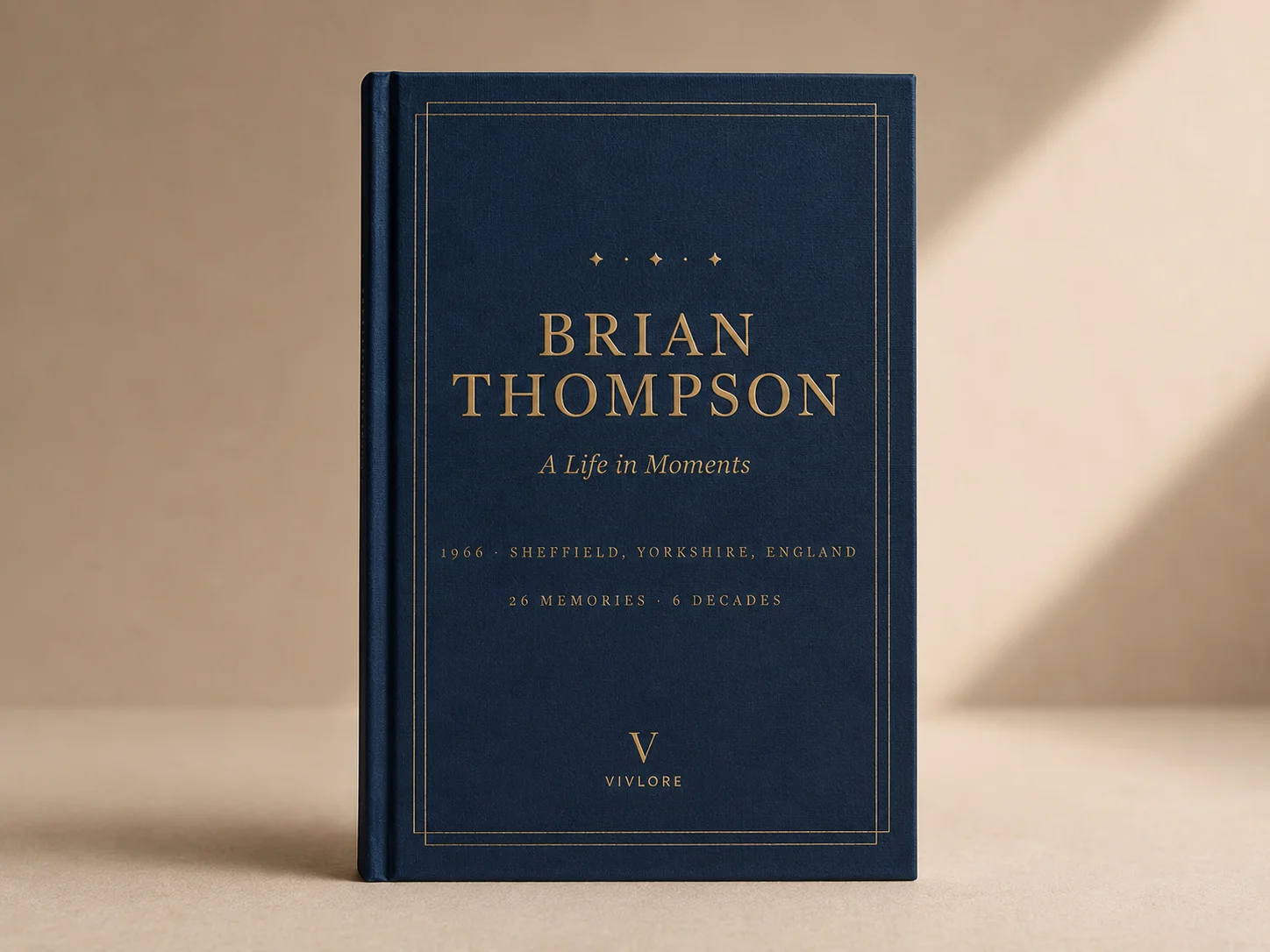 A finished Vivlore life-story hardback, given as a gift